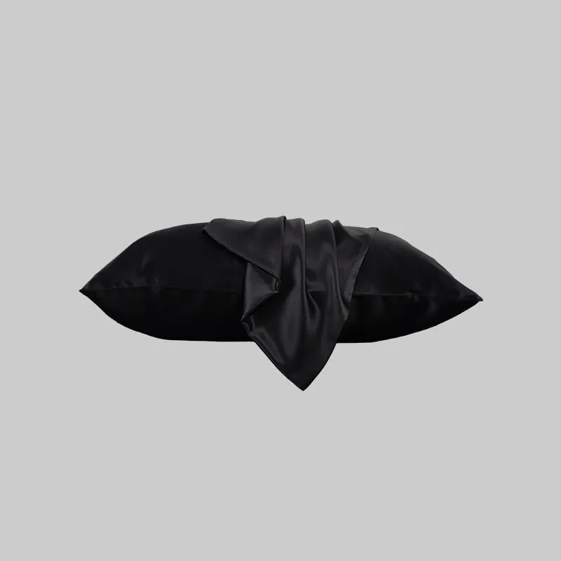 100% mulberry silk pillowcase 19 momme - Black - Dropshipping