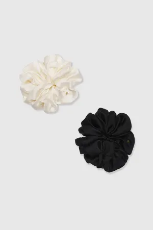 Anine Bing - Pearl Scrunchie in Ivory & Black (2pack)