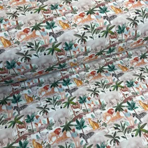 Attenbear’s Jungle Stone Stripe ORGANIC Cotton Jersey Fabric