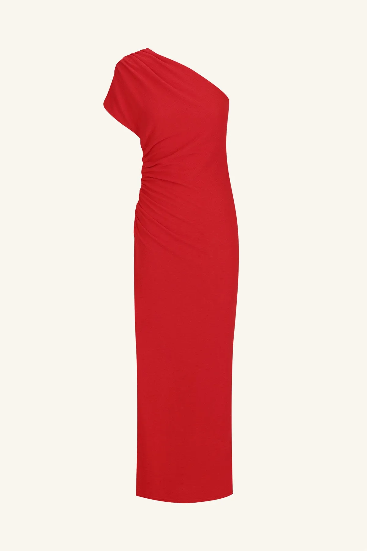 BEAU ASYMMETRICAL MIDI DRESS - CHILLI