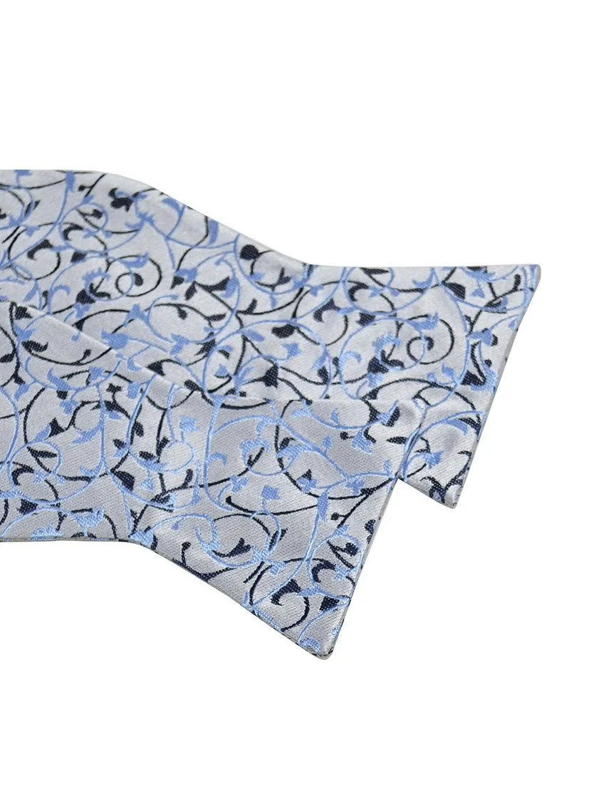 Blue Vines Silk Bow Tie