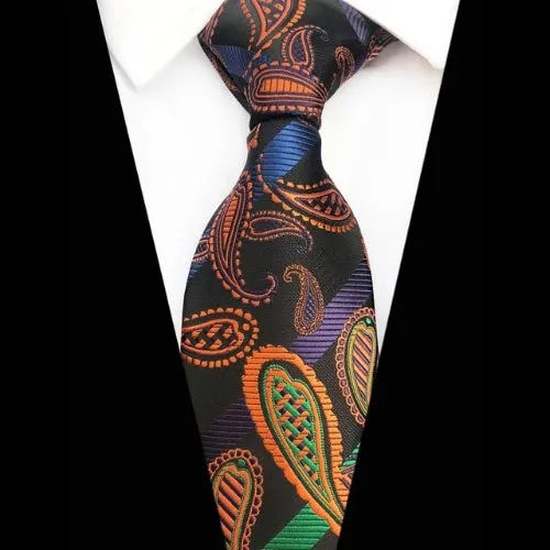 Classy Men Colorful Paisley Silk Tie