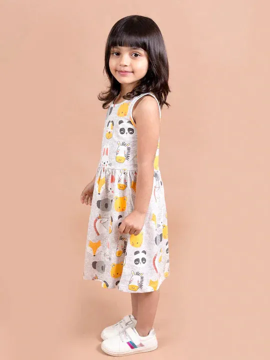 Grey Yellow Printed Dress