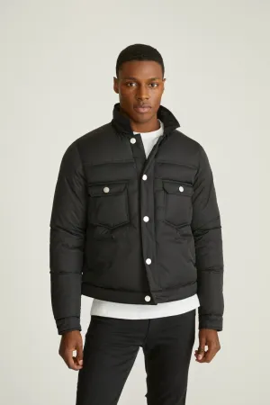 Hudson Jeans Nylon Jean Jacket Puffer Coat