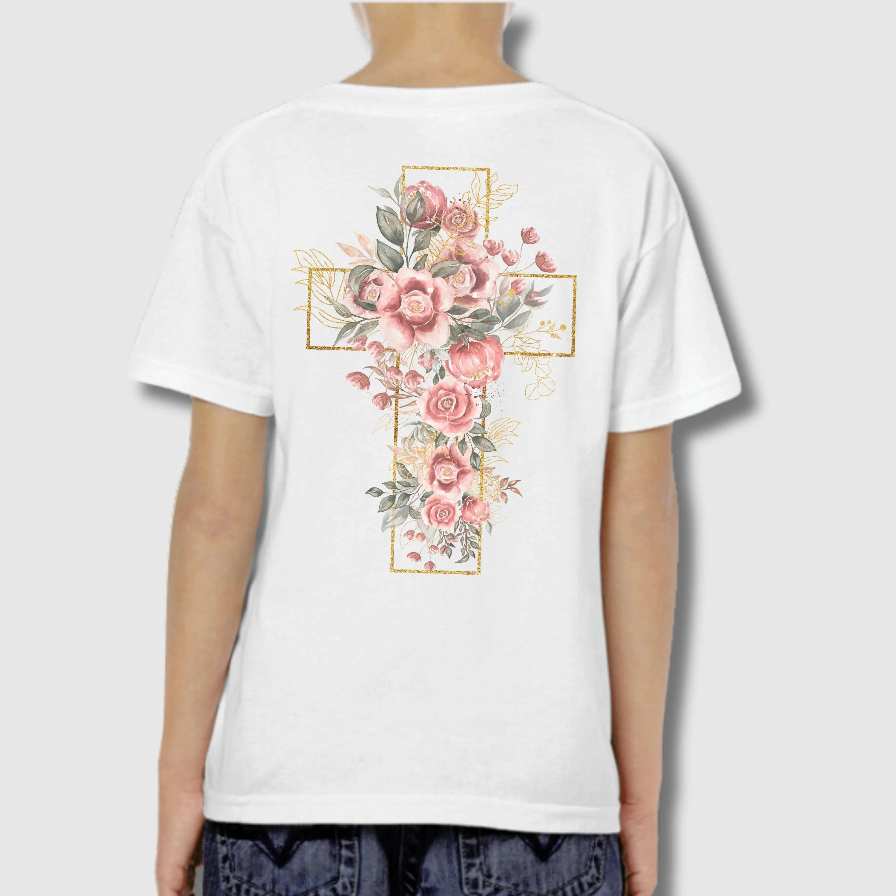 Kids Blooming Cross Heavy Cotton Tee