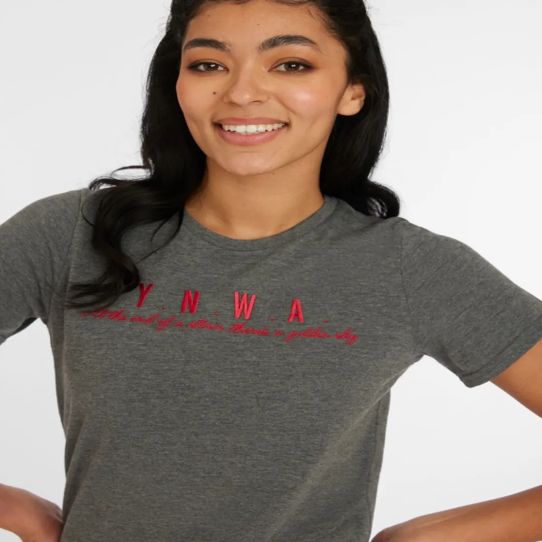 LFC YNWA Script Women's Tee GREY