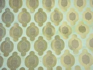 Malta Silk Furnishing Fabric Pale Green Antique Gold