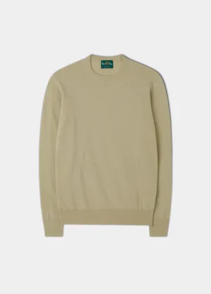 Men's Geelong Lambswool Crew Neck Jumper In Natural - Regular Fit