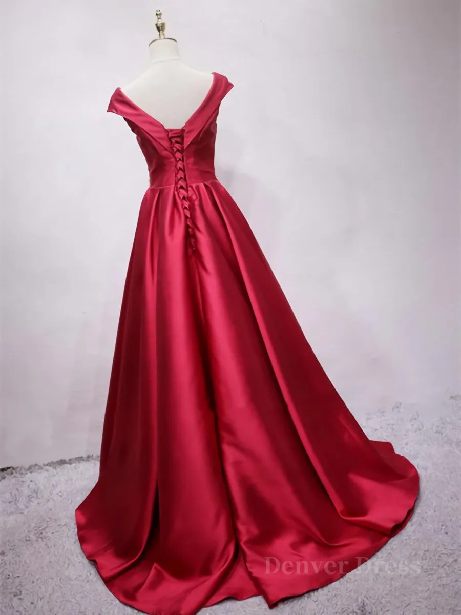 Off the Shoulder Burgundy Long Prom Dresses Off Shoulder Wine Red Formal Evening Dresses