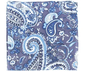 Paisley Print 100% Silk Wild Rag - Choose Blue, Grey, Lime or Red