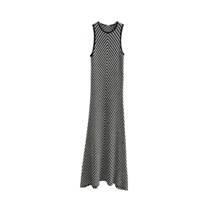 Pre Order:  Casual Striped Knitted Maxi Dress