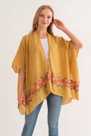 RAJ ARABELLA HONEY BORDER EMBROIDERED KIMONO