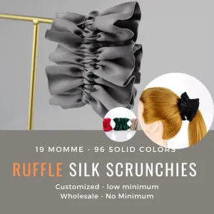 Ruffle Silk Scrunchies Custom Wholesale