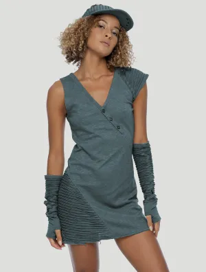 Slashed Asymmetrical Mini Dress