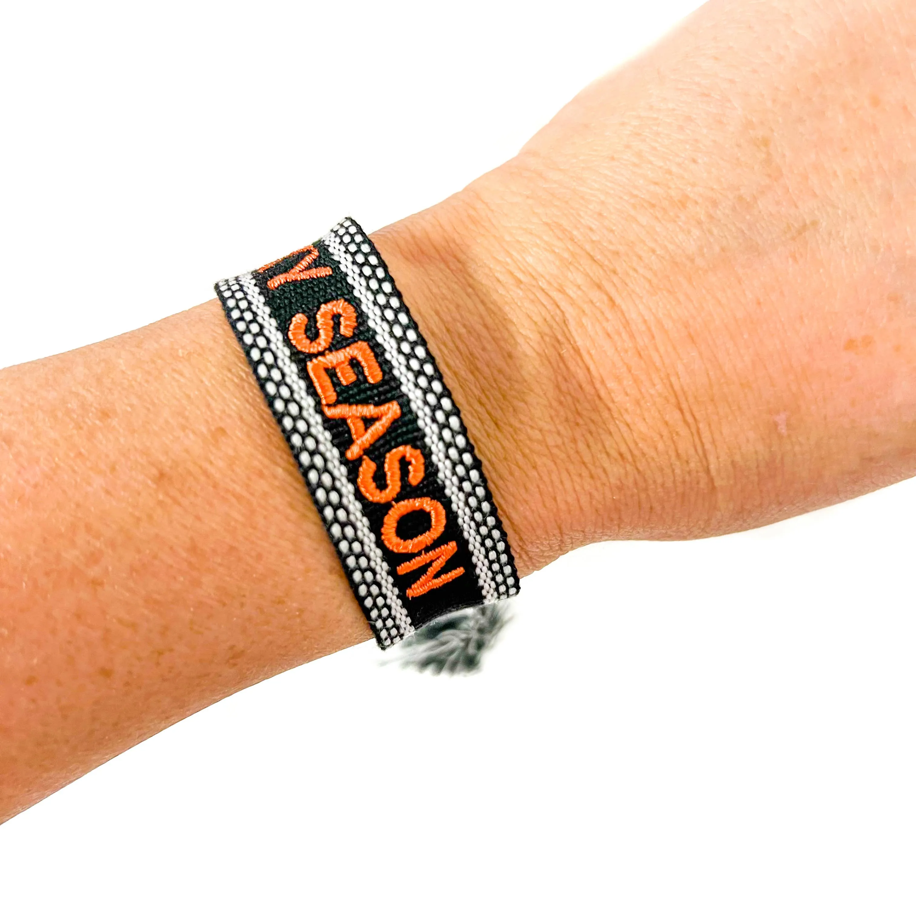 Spooky Season Halloween Embroidered Woven Bracelet