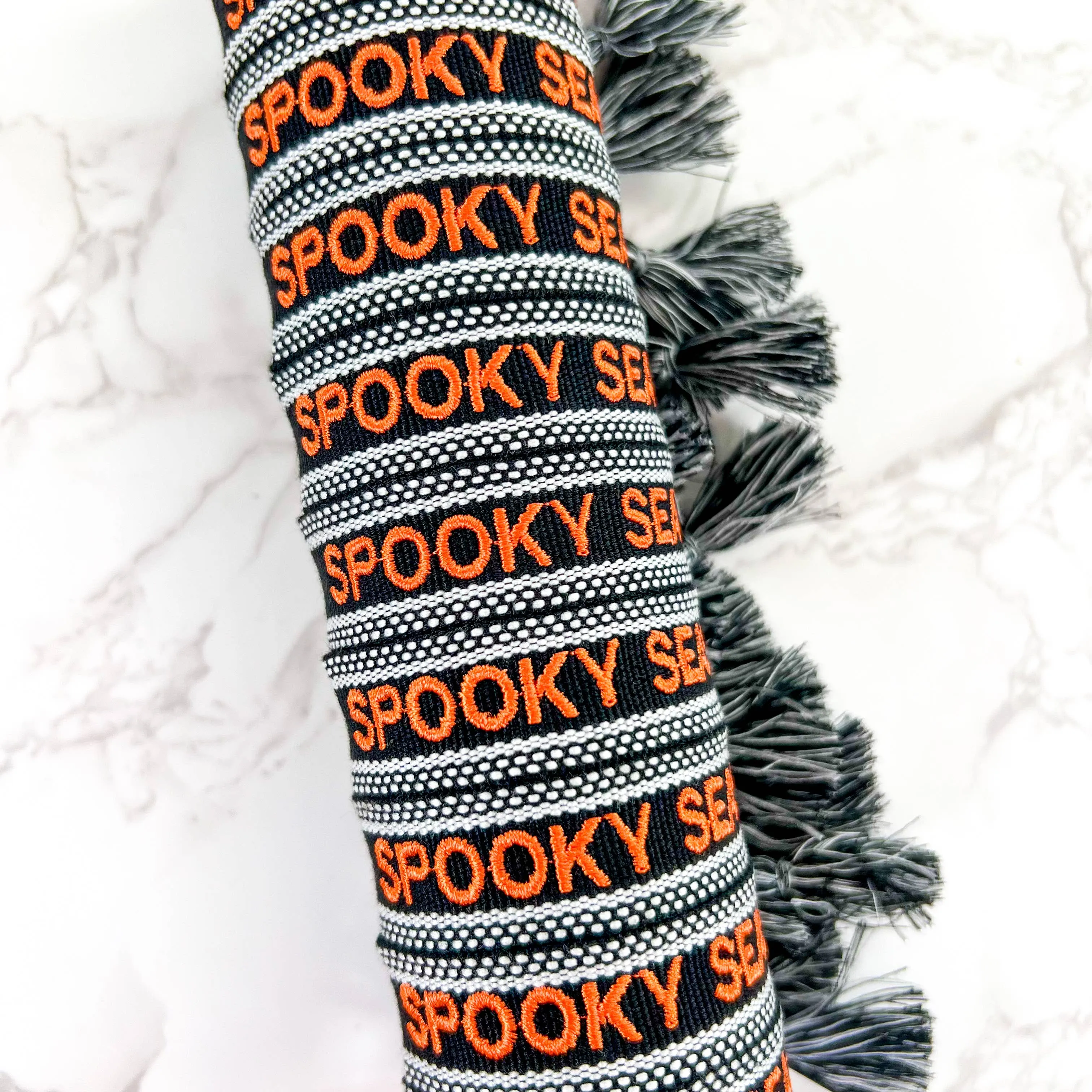 Spooky Season Halloween Embroidered Woven Bracelet